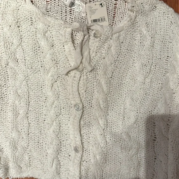 NWT Free People Robyn Cardi in Bright White - L - Picture 8 of 8